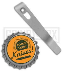 Flytanium Pocket Clip For Boker Kalashnikov Knives Bead Blast Titanium -Best Knife Shop Flytanium Ti Pocket Clip for Boker KALS Knives BB BHQ 174264 jr bottlecap large