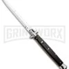Frank B. 13" Black Italian Stiletto Automatic Knife - Bayonet Satin Plain -Best Knife Shop Frank B 13in Italian Stiletto Black Bayo Satin GX 8288 jr large