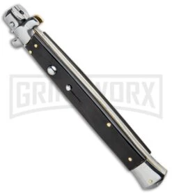 Frank B. 13" Black Italian Stiletto Automatic Knife - Bayonet Satin Plain 7 Frank B. 13" Black Italian Stiletto Automatic Knife - Bayonet Satin Plain -Best Knife Shop Frank B 13in Italian Stiletto Black Bayo Satin GX 8288 jr spine large