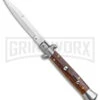 Frank B. 9" Italian Stiletto Palisander Wood Automatic Knife - Polish Bayonet 2 Frank B. 9" Italian Stiletto Palisander Wood Automatic Knife - Polish Bayonet -Best Knife Shop Frank B 9in Italian Stiletto Palisander Wood Auto Polish Bayo BHQ 141099 jr large