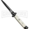 Frank B. 9" Italian Stiletto Simulated Ivory Automatic Knife - Bayonet Black 2 Frank B. 9" Italian Stiletto Simulated Ivory Automatic Knife - Bayonet Black -Best Knife Shop Frank B 9in Italian Stiletto Simulated Ivory Bayo Black BP 20201 jr large