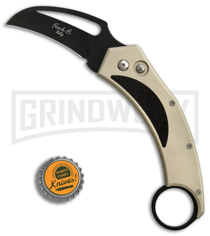 Frank B Beltrame Karambit Tan Automatic Knife - Black Plain 6 Frank B Beltrame Karambit Tan Automatic Knife - Black Plain - Image 4