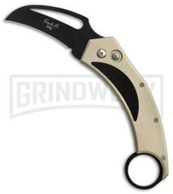 Frank B Beltrame Karambit Tan Automatic Knife - Black Plain