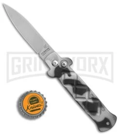 Frank B. Italian Stealth Urban Camo Automatic Knife - Flat Grind Bead Blast -Best Knife Shop Frank Beltrame B Stealth Urban Camo plain BP 10759 er bottlecap large