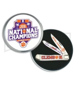 Frost Cutlery 2016 Clemson Champs Trapper White Pocket Knife