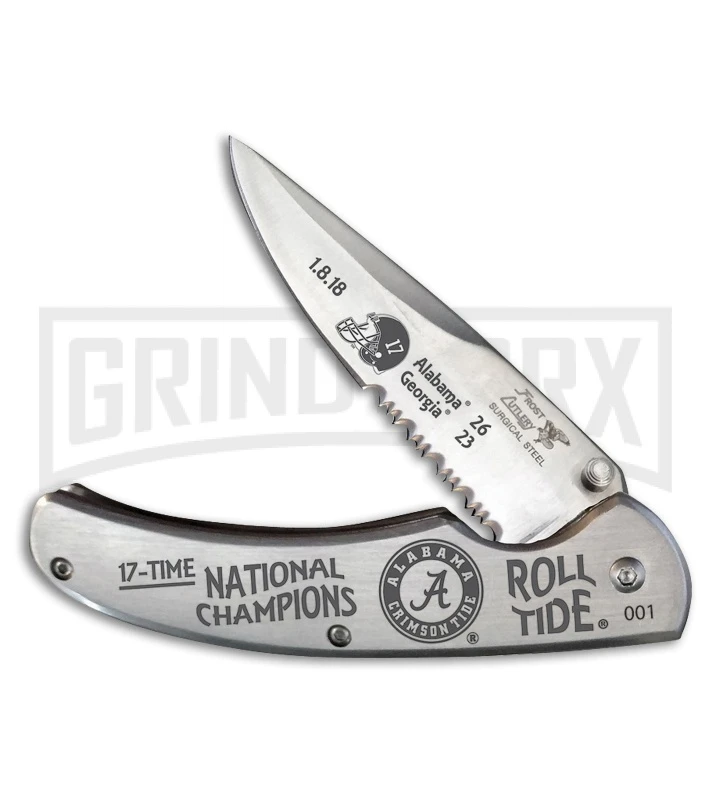 Frost Cutlery Alabama 2018 Champs Manual Folding Knife - Satin Serr 3 Frost Cutlery Alabama 2018 Champs Manual Folding Knife - Satin Serr
