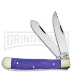 Frost Cutlery Big Game Trapper Purple Smooth Bone Pocket Knife
