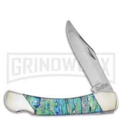 Frost Cutlery Cherokee Stoneworks Bear Claw Abalone Pocket Knife