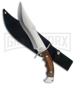 Frost Cutlery Frontiersman Bowie Pakkawood Fixed Blade Knife - Satin Plain