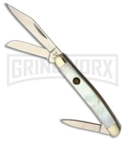 Frost Cutlery Hen & Rooster Mini Stockman Mother Of Pearl Pocket Knife