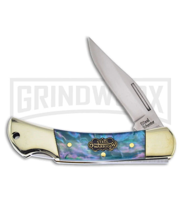 Frost Cutlery Steel Warrior Little Warrior Abalone Lockback Knife 3 Frost Cutlery Steel Warrior Little Warrior Abalone Lockback Knife
