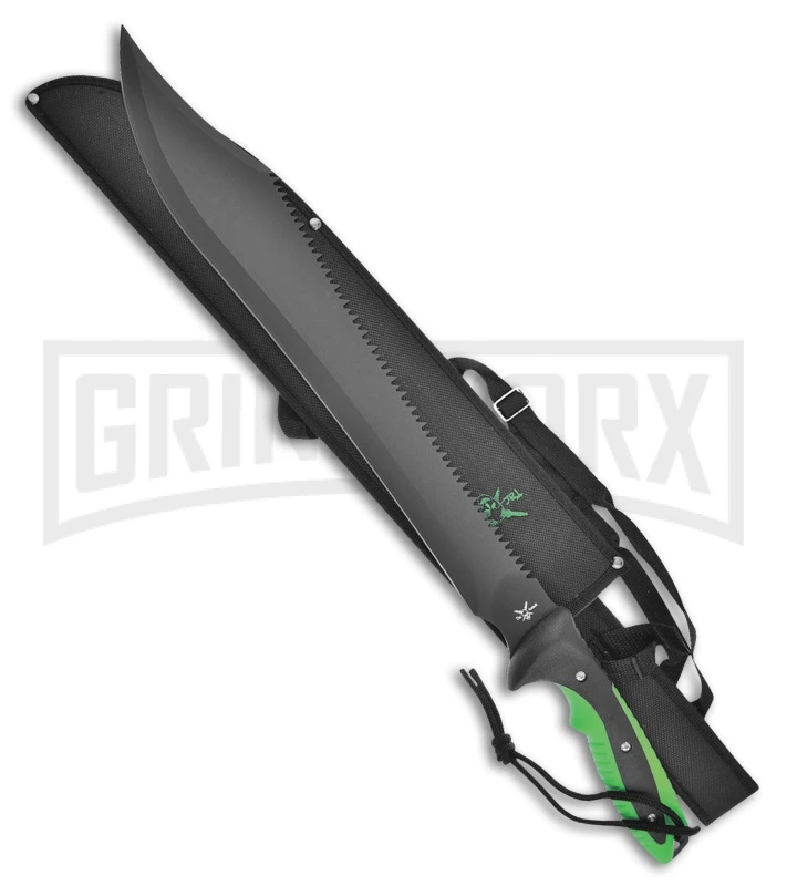 Frost Cutlery Tac Assault Zombie Sawtail Green Machete - Black Plain 3 Frost Cutlery Tac Assault Zombie Sawtail Green Machete - Black Plain