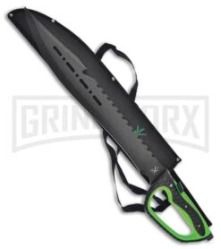 Frost Cutlery Tac Xtreme Zombie Smash Green Machete - Black Plain