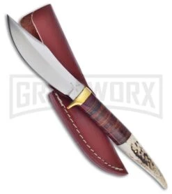 Frost Cutlery Whitetail Spook Brown Fixed Blade Knife - Satin Plain