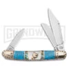 Frost Silverhorse Wrangler Abalone Turquoise - Pocket Knife -Best Knife Shop Frost Silverhorse Wrangler SJ Abalone Turquoise BHQ 104545 jr large