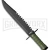 Frost Cutlery Survival Scout II OD Green Fixed Blade Knife - Black Plain -Best Knife Shop Frost cutlery survival scout ii od green black BP 25162 jr large