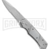 Super Knife Croc Automatic Knife Stainless W/ Polished Inlay - Satin Serr 1 Super Knife Croc Automatic Knife Stainless W/ Polished Inlay - Satin Serr -Best Knife Shop GA303SL BP 25775 er large