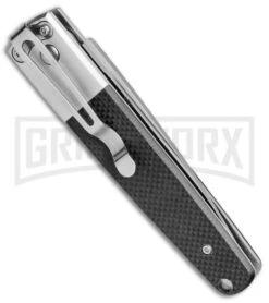 Ganzo Knives G7211-BK Black G-10 Automatic Knife - Flat Grind Satin -Best Knife Shop Ganzo Knives Black G 10 Flat Grind Satin G7211 BK BP 25412 jr side large