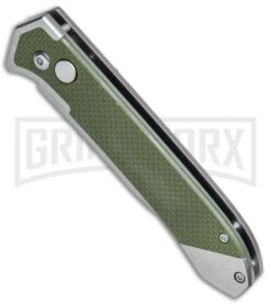Ganzo Knives G719 Green G-10 Automatic Knife - Clip Point Stonewash -Best Knife Shop Ganzo Knives G719 Green G 10 Clip Point SW G719 GR BP 24623 jr spine large
