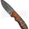 Tallen Quest Micarta/Rosewood Fixed Blade Knife - Damascus Plain -Best Knife Shop Grindworx Quest Micarta Rosewood Damascus BP 21645 jr large