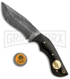 Tallen Wallaby Mini Kukri Micarta Fixed Blade - Damascus Plain -Best Knife Shop Grindworx Wallaby Mini Kukri BP 28091 jr bottlecap large