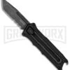 Kershaw Interstellar Black Manual Sliding Button Lock OTF Knife - Blackwash Serr -Best Knife Shop Kershaw Interstellar Manual OTF Black BHQ 176286 jr large