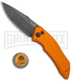 Kershaw Launch 1 Orange Aluminum Automatic Knife - Blackwash Plain 12 Kershaw Launch 1 Orange Aluminum Automatic Knife - Blackwash Plain -Best Knife Shop Kershaw Launch 1 Auto Orange Aluminum BlackWash 7100OR BHQ 78323 jr bottlecap large