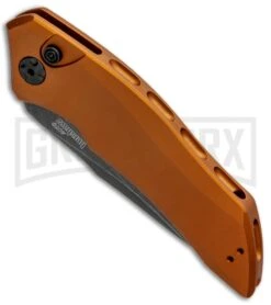 Kershaw Launch 1 Bronze Aluminum Automatic Knife - Blackwash Plain -Best Knife Shop Kershaw Launch 1 Automatic Bronze Aluminum BlackWash KER7100EBBW BHQ 91255 jr spine large