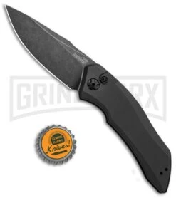 Kershaw Launch 1 Gray Automatic Knife - Blackwash Plain -Best Knife Shop Kershaw Launch 1 Automatic Gray Aluminum BlackWash 7100GRYBW BHQ 91254 jr bottlecap large
