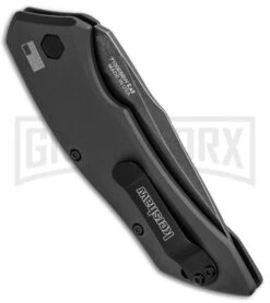Kershaw Launch 1 Gray Automatic Knife - Blackwash Plain -Best Knife Shop Kershaw Launch 1 Automatic Gray Aluminum BlackWash 7100GRYBW BHQ 91254 jr side large