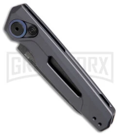 Kershaw Launch 11 Gray Aluminum Automatic Knife - Blackwash Plain -Best Knife Shop Kershaw Launch 11 Auto Gray Aluminum Blackwash BHQ 178232 jr spine large