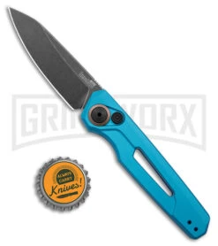 Kershaw Launch 11 Teal Aluminum Automatic Knife - Blackwash Plain 9 Kershaw Launch 11 Teal Aluminum Automatic Knife - Blackwash Plain -Best Knife Shop Kershaw Launch 11 Auto Teal Aluminum Blackwash BHQ 178233 jr bottlecap large