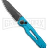 Kershaw Launch 11 Teal Aluminum Automatic Knife - Blackwash Plain -Best Knife Shop Kershaw Launch 11 Auto Teal Aluminum Blackwash BHQ 178233 jr large