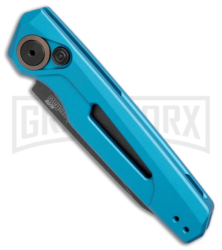 Kershaw Launch 11 Teal Aluminum Automatic Knife - Blackwash Plain 4 Kershaw Launch 11 Teal Aluminum Automatic Knife - Blackwash Plain - Image 2