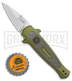 Kershaw Launch 12CA Legal OD Green Automatic Knife - SW Plain 9 Kershaw Launch 12CA Legal OD Green Automatic Knife - SW Plain -Best Knife Shop Kershaw Launch 12 CA Legal Stiletto Automatic Knife OD Green 1.9 SW BHQ 117837 LS Bottlecap large