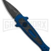 Kershaw Launch 12 CA Legal Blue/CF Mini Stiletto Automatic Knife - Black SW -Best Knife Shop Kershaw Launch 12 CA Legal mini Stiletto Automatic Knife Blue CF 1in Black SW BHQ 145126 td large