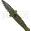 Kershaw Launch 12 CA Legal OD Green Automatic Knife - Black SW Plain -Best Knife Shop Kershaw Launch 12 Call Legal Stiletto Auto OD Green KER7130OLBW BHQ 114625 jr large