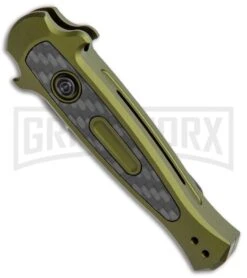 Kershaw Launch 12 CA Legal OD Green Automatic Knife - Black SW Plain -Best Knife Shop Kershaw Launch 12 Call Legal Stiletto Auto OD Green KER7130OLBW BHQ 114625 jr spine large