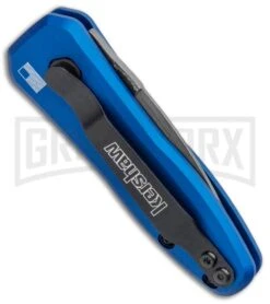 Kershaw Launch 4 Damascus Automatic Knife Blue CA Legal - Plain -Best Knife Shop Kershaw Launch 4 CA Legal Auto Blue Damascus 7500BLUDAM BHQ 91856 jr side large