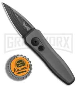 Kershaw Launch 4 Gray Automatic Knife CA Legal - Damascus Plain -Best Knife Shop Kershaw Launch 4 CA Legal Auto Gray Damascus BHQ 86760 er bottlecap large