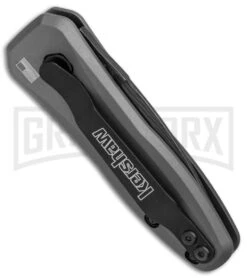 Kershaw Launch 4 Gray Automatic Knife CA Legal - Damascus Plain -Best Knife Shop Kershaw Launch 4 CA Legal Auto Gray Damascus BHQ 86760 er side large