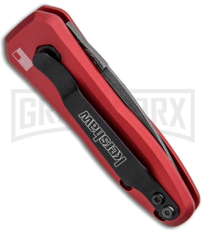 Kershaw Launch 4 Red Automatic Knife CA Legal - Damascus Plain 5 Kershaw Launch 4 Red Automatic Knife CA Legal - Damascus Plain - Image 3