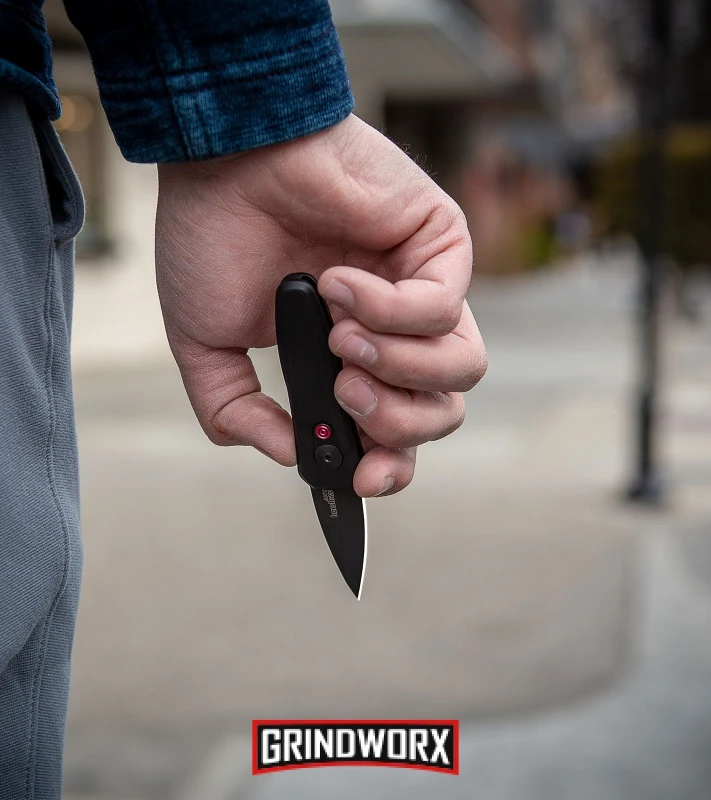 Kershaw Launch 4 Black Automatic Knife CA Legal - Black Plain 11 Kershaw Launch 4 Black Automatic Knife CA Legal - Black Plain - Image 9