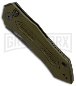 Kershaw Launch 6 OD Green Automatic Knife - Black Plain -Best Knife Shop Kershaw Launch 6 Olive Black BHQ 89519 er spine large