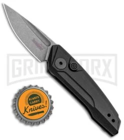 Kershaw Launch 9 Black Automatic Knife CA Legal - Stonewash Plain -Best Knife Shop Kershaw Launch 9 Auto Black Working Finish 7250 BHQ 94066 jr bottlecap large