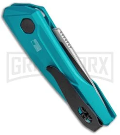 Kershaw Launch 9 Teal Automatic Knife CA Legal - Stonewash Plain -Best Knife Shop Kershaw Launch 9 Auto Blue Working KER7250TEALSW BHQ 115103 jr side large