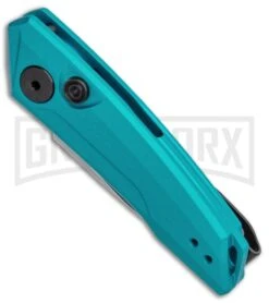 Kershaw Launch 9 Teal Automatic Knife CA Legal - Stonewash Plain -Best Knife Shop Kershaw Launch 9 Auto Blue Working KER7250TEALSW BHQ 115103 jr spine large