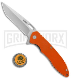 Kubey KU065 Dark Knight Orange G-10 Liner Lock Knife - Satin Plain -Best Knife Shop Kubey Dark Knight LL Orange BHQ 117859 jr bottlecap large