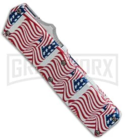 Best Knife Shop -Best Knife Shop Lightning American Flag DA OTF Auto Tanto Satin GX 33329 jr spine large