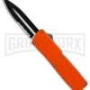 Lightning Orange D/A OTF Automatic Knife - Dagger Two-Tone Serr -Best Knife Shop Lightning Orange DA Dagger Two Tone Serr BP 30330 er large